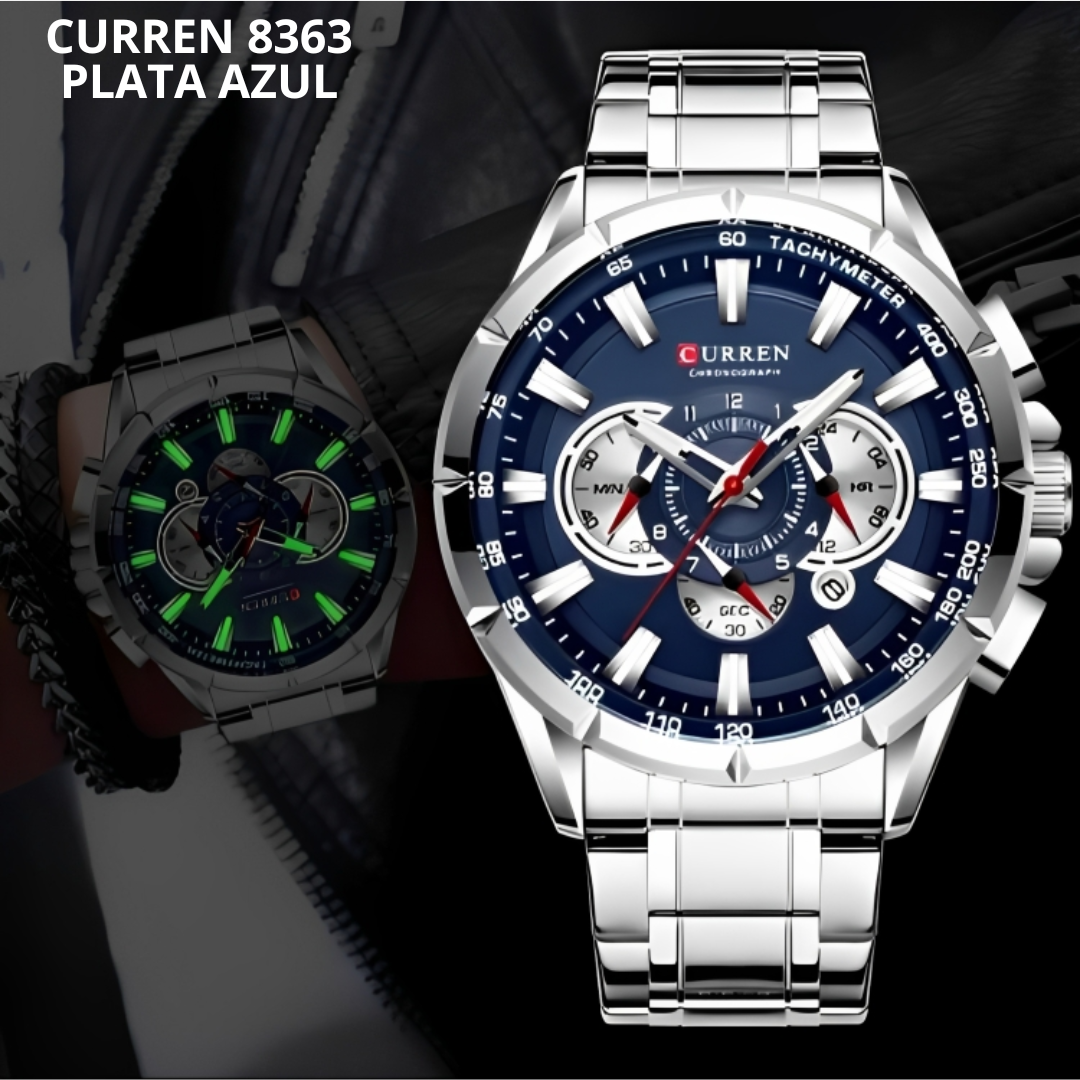 CURREN 8363 Plata Azul