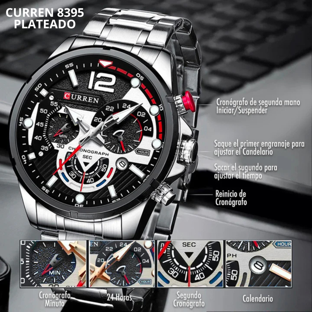 CURREN 8395 PLATEADO