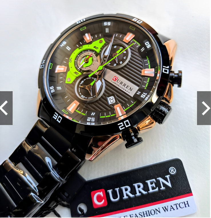 Curren 8402 Negro Dorado