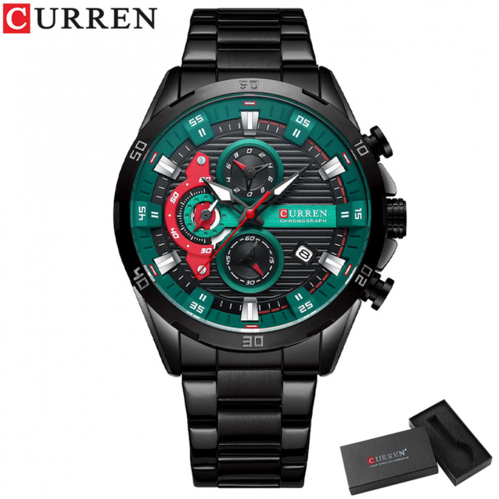Curren 8402 Negro Verde